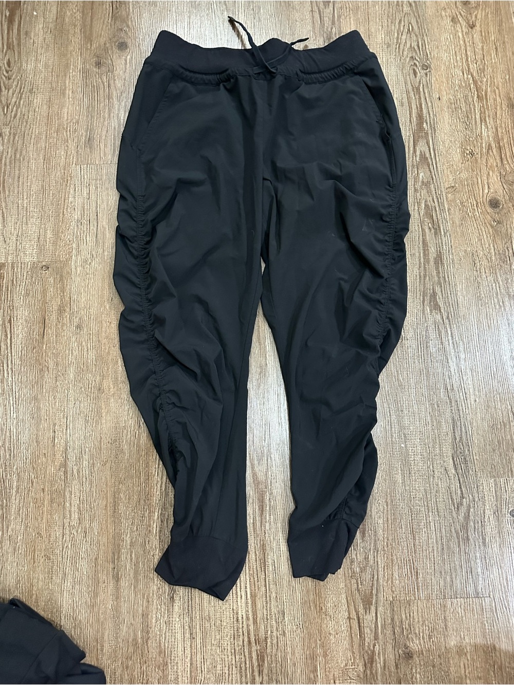 Athleta Black Ruched Track Joggers
